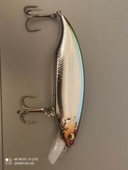 Gewefish Wobbler ca.7,8cm  ca.9 gr, silber