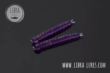 Libra Lures Slight Worm 38mm Cheese , Purple with Glitter 020