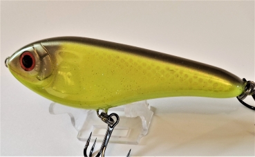Buster Jerk 15cm sinking, Sonnengelb, Gold Glitter UV