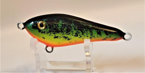 Gewefish,- Handgefertiger Holz-Jerk 10cm, S, Firetiger