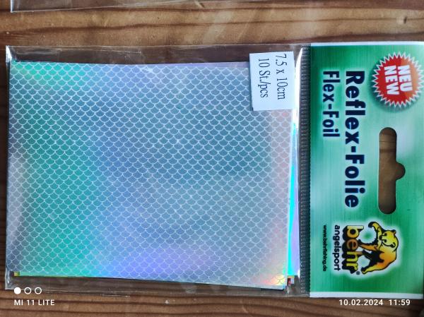 Reflexfolie silber Schuppenmuster