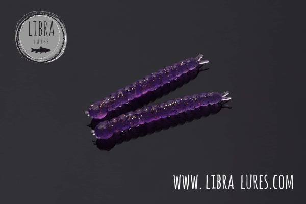 Libra Lures Slight Worm 38mm Cheese , Purple with Glitter 020
