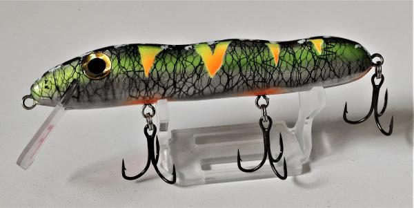 Gewefish-Spezi-Wobbler, 12cm, Floating, black and white fluo, UV